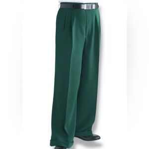 DANIEL ELISSA Green Wide Leg Double Pleated Dress Pants Trousers W38 L32